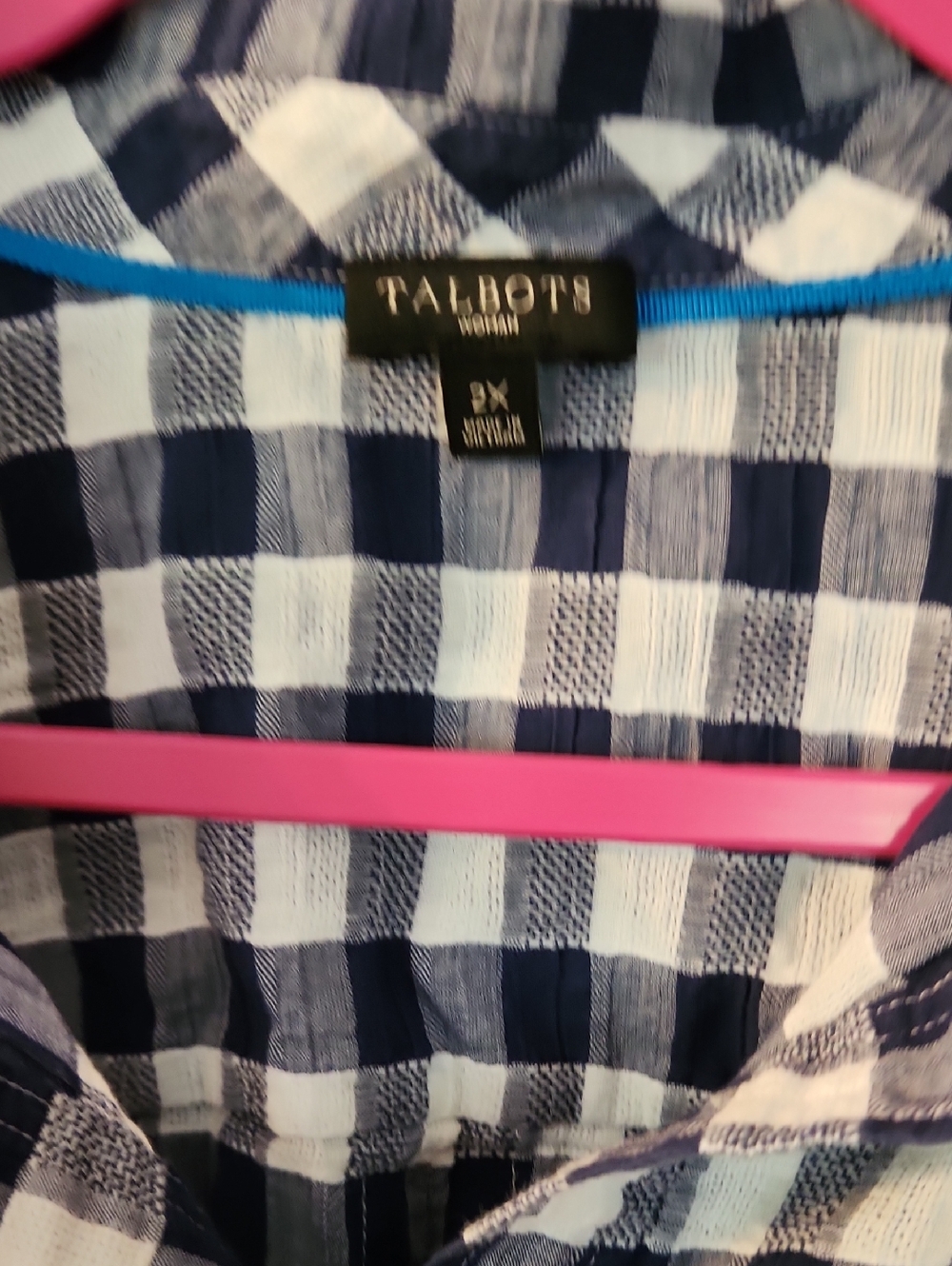 Talbots Checked Top - Picture 3 of 7